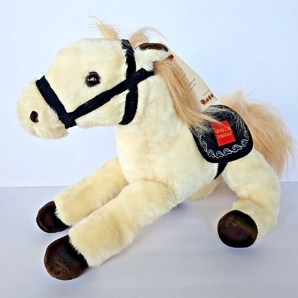 2014‎ Wells Fargo El Toro Plush Legendary Pony Cream Horse Stuffed Animal NWT